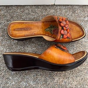 Brown & Orange Summer Sandals 👡